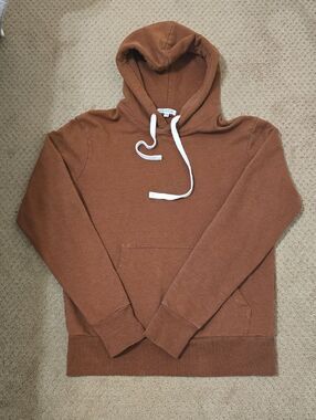 Gustin Rust Brown (Burnt Orange) Hooded Pullover Sweatshirt XS
